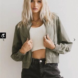 Bohme Sage Green Bomber Jacket